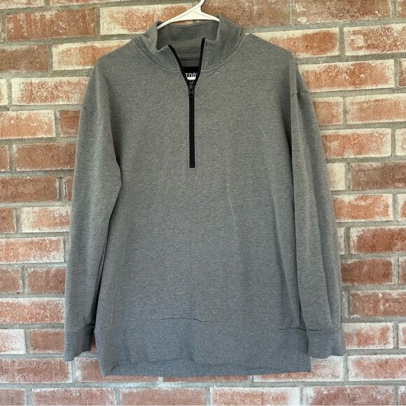 Victoria’s Secret Sport Quarter Zip Logo Sweatshirt Women’s Medium Gray - Picture 2 of 9